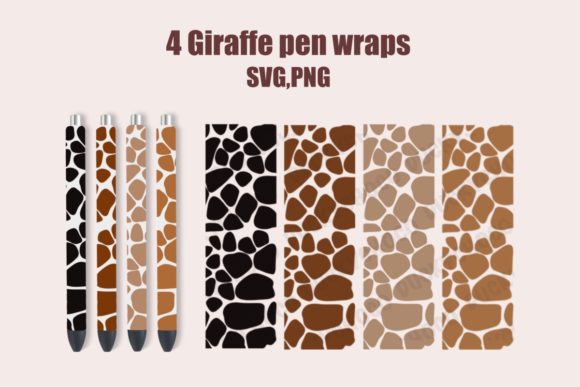 4 Giraffe Pen Wraps: A Versatile Graphic Design Asset for Content Creators