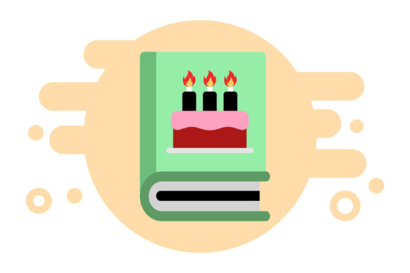 Book Icon Creative Birthday Cake Design: A Versatile Graphic for Bloggers and Publishers