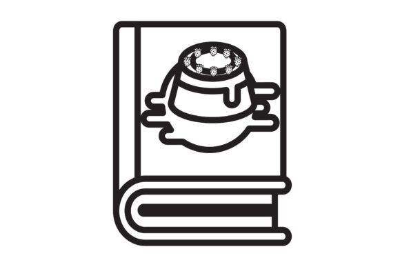 Book Icon Pudding Black Line Design Art: A Freebie Graphic for Real Crafting Projects