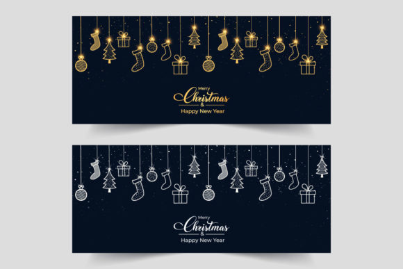 Christmas Banner with Elegant Background: A Graphic Design Asset for Seasonal Web Publishing