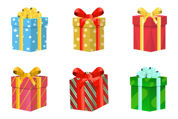 Christmas Colorful Gift Boxes Collection: A Festive Graphic Design Freebie for Small Business Branding