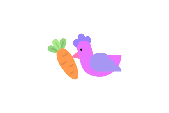 Easter Cute Icon Carrot Chicken: A Versatile Freebie Graphic for Digital Sellers