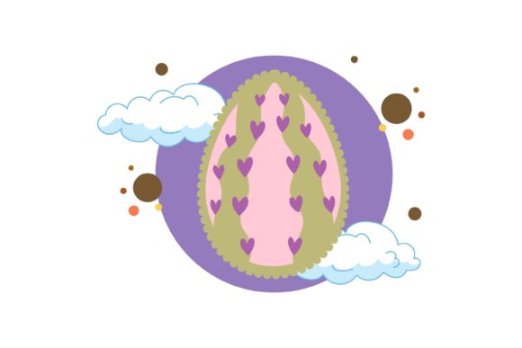 Easter Egg Beauty Cloud Scalloped Edge – A Freebie Graphic with Thematic Appeal