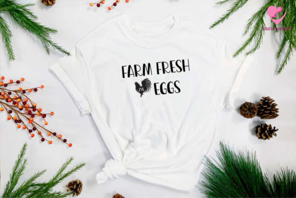 Farmhouse Fresh Egg Quotes Graphic for Crafts and Marketing