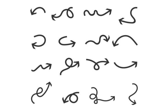 Hand-Drawn Curved Arrow Collection: A Graphics Freebie for Creative Sellers
