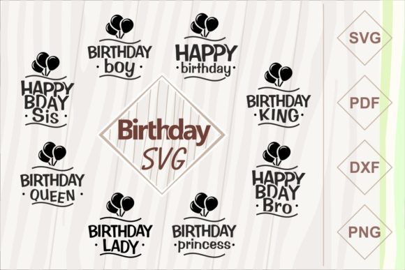 Happy Birthday SVG Set: A Festive Graphic Design Asset for Crafts and Local Business Branding