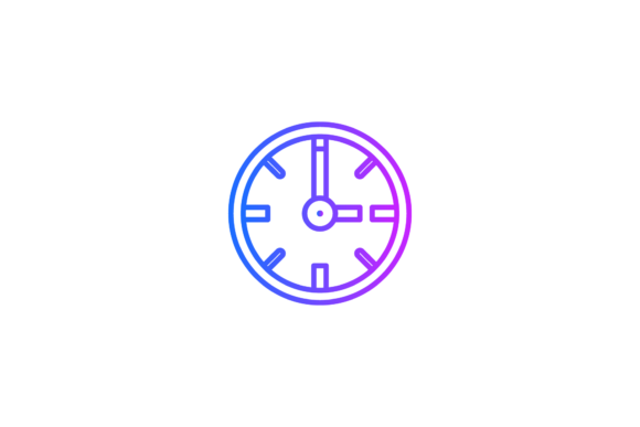 House Icon Clock Time Line Gradient: A Modern Graphic Freebie for Branding