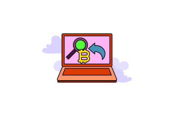 Laptop Icon Bitcoin Search Color Outline – A Graphics Freebie for Smart Sellers