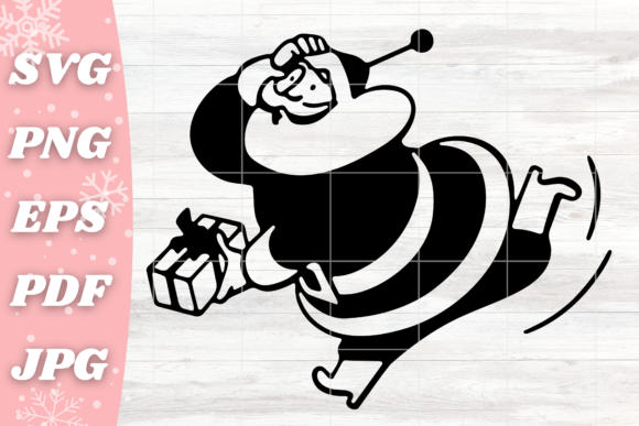 Retro Santa Claus in a Hurry: A Graphic Design Asset for Crafts and Seasonal Content