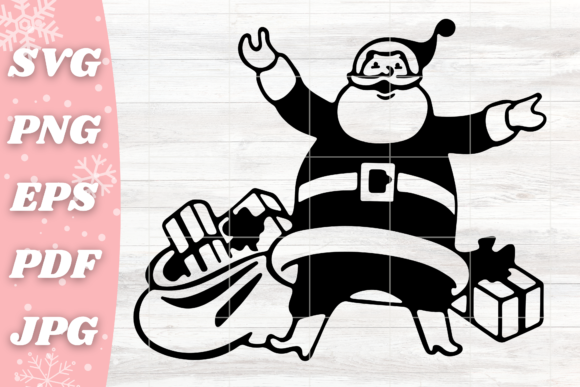 Retro Santa Claus with Sack of Presents: A Festive Graphic for Crafts and Branding
