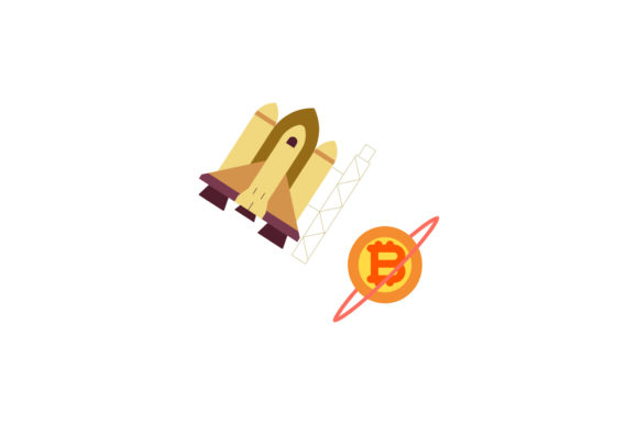Space Icon Bitcoin Saturn: A Stellar Graphic Design Freebie for Branding