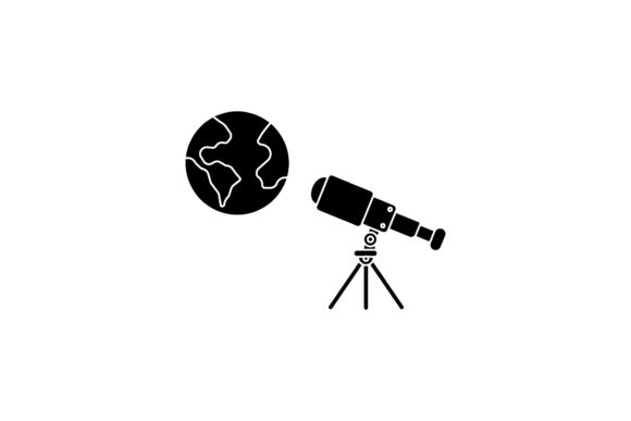 Space Icon Cute Earth Black Filled – A Freebie for Creative Designers