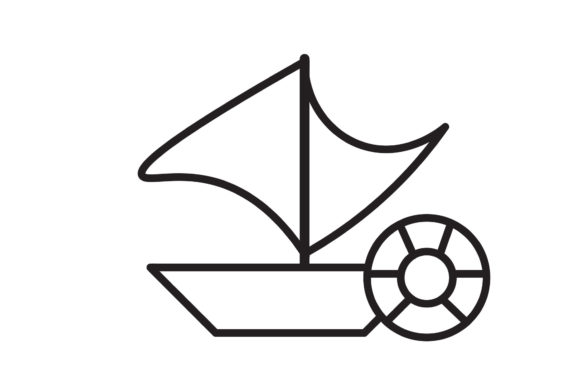 Travel Icon Buoy Boat Black Line Design – A Versatile Freebie for Creative Projects